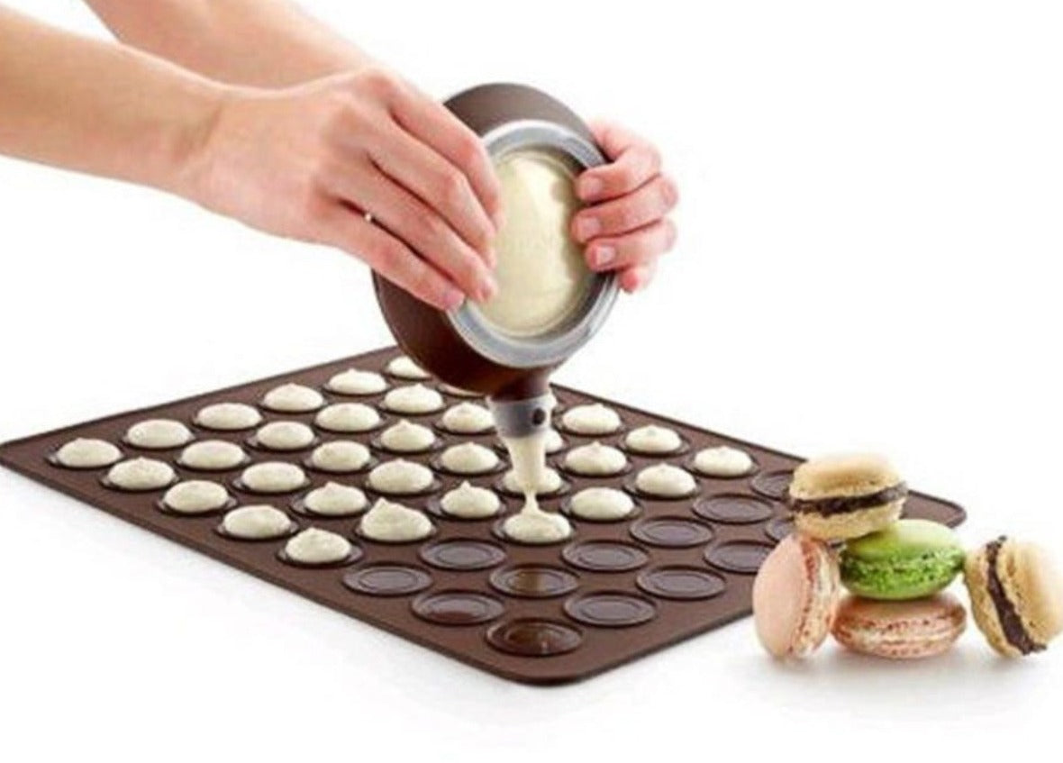 48-Cavity Silicone Macaron Baking Mold Kit for Oven Pastry