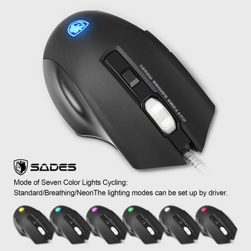 LED Optical Gaming Mouse with 6 Buttons and 2500 DPI