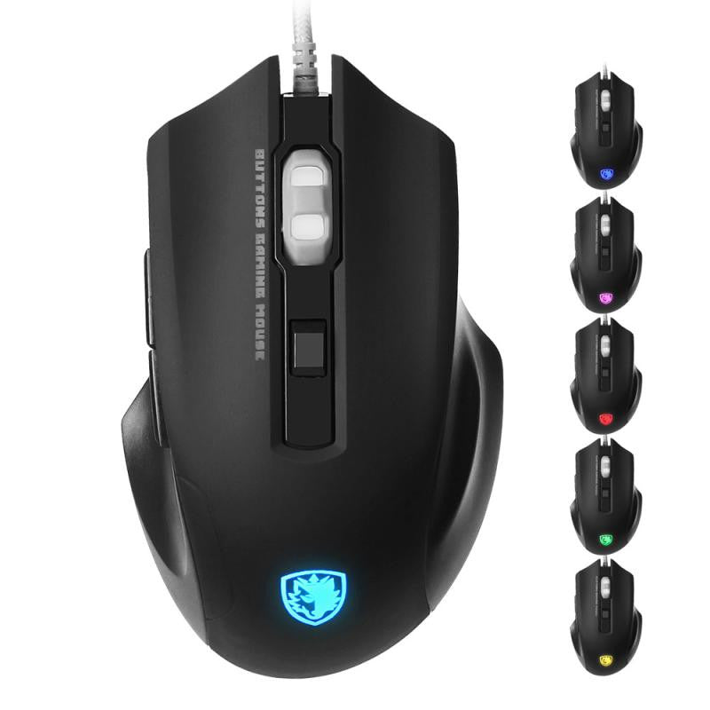 LED Optical Gaming Mouse with 6 Buttons and 2500 DPI