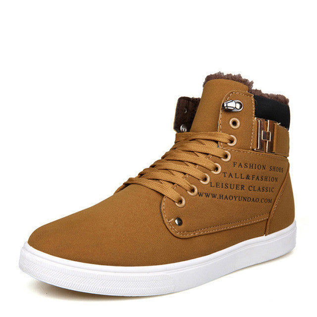 Black Lace Up Sneaker Boots for Men