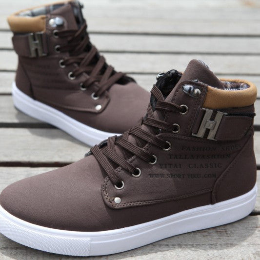 Daily High Top Faux Leather Boots for Men's Casual Wear