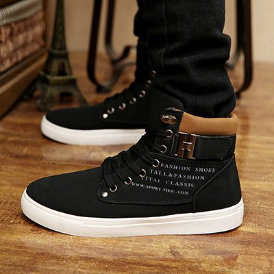 Daily High Top Faux Leather Boots for Men's Casual Wear