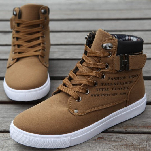 Daily High Top Faux Leather Boots for Men's Casual Wear
