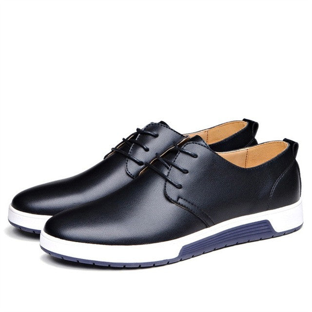 Leather Lace-Up Shoes for Men's Everyday Wear