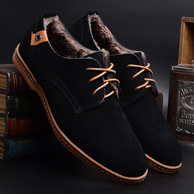 Suede Lace-Up Shoes for Men's Casual Wear