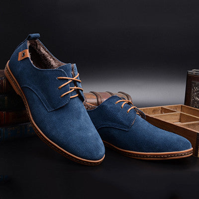 Suede Lace-Up Shoes for Men's Casual Wear