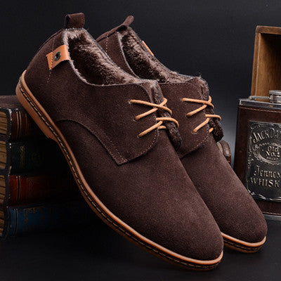 Suede Lace-Up Shoes for Men's Casual Wear