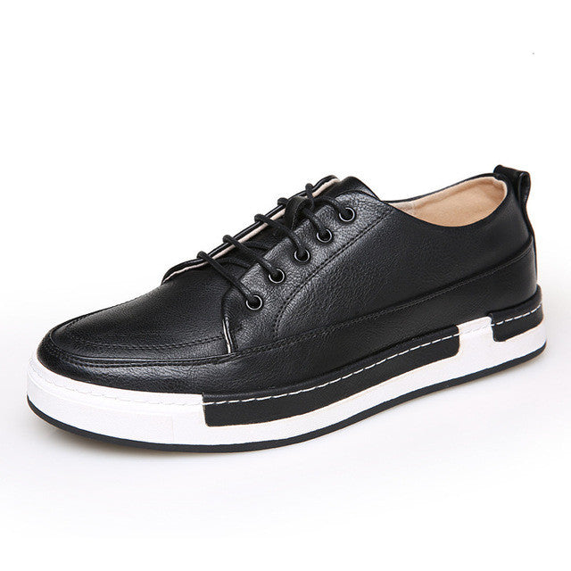 Breathable Lace Up Vegan Leather Men's Casual Shoes