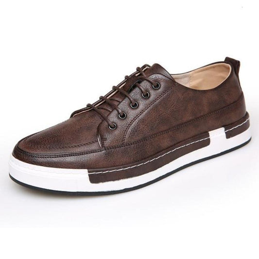Breathable Lace Up Vegan Leather Men's Casual Shoes