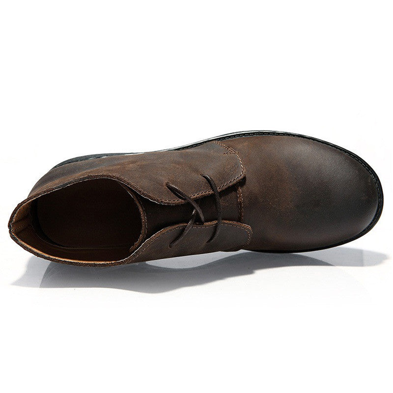 Classic Leather Ankle Boots for Men's Casual Wear