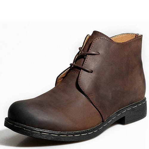 Classic Leather Ankle Boots for Men's Casual Wear