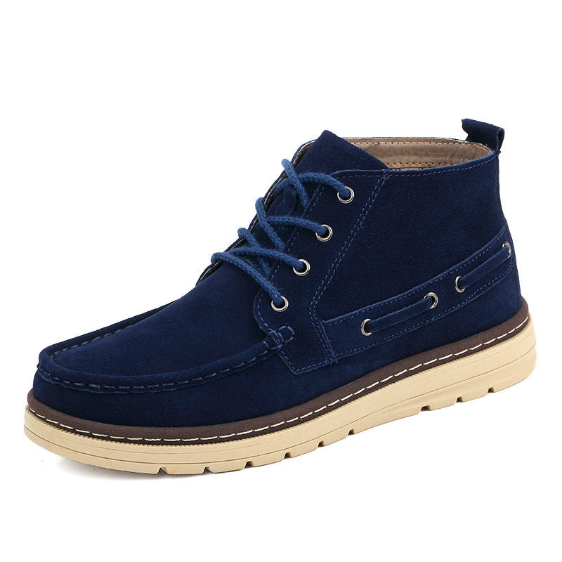 Suede Leather Lace Up Ankle Boots for Men