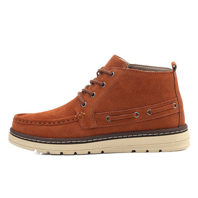 Suede Leather Lace Up Ankle Boots for Men