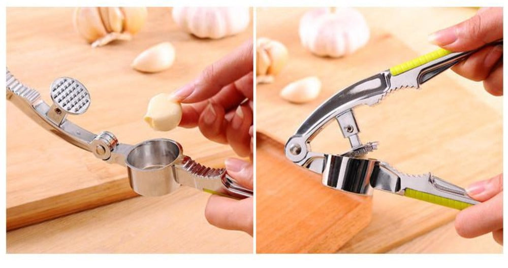 2-Piece Set of Versatile Food, Nut, and Garlic Stainless Steel Crackers