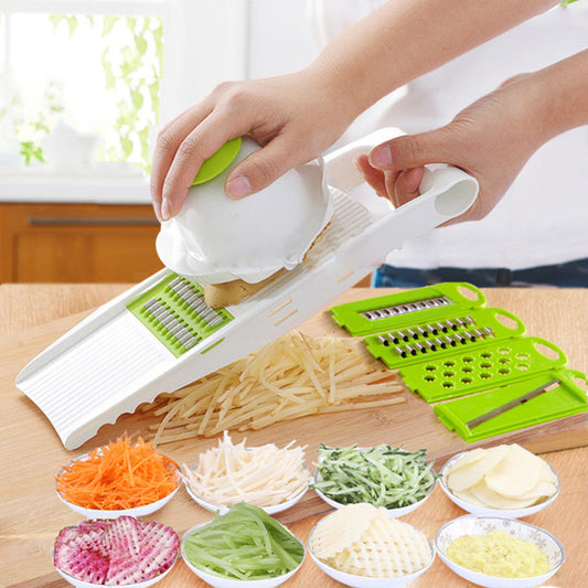 5-Blade Stainless Steel Vegetable Slicer for Efficient Chopping of Various Vegetables