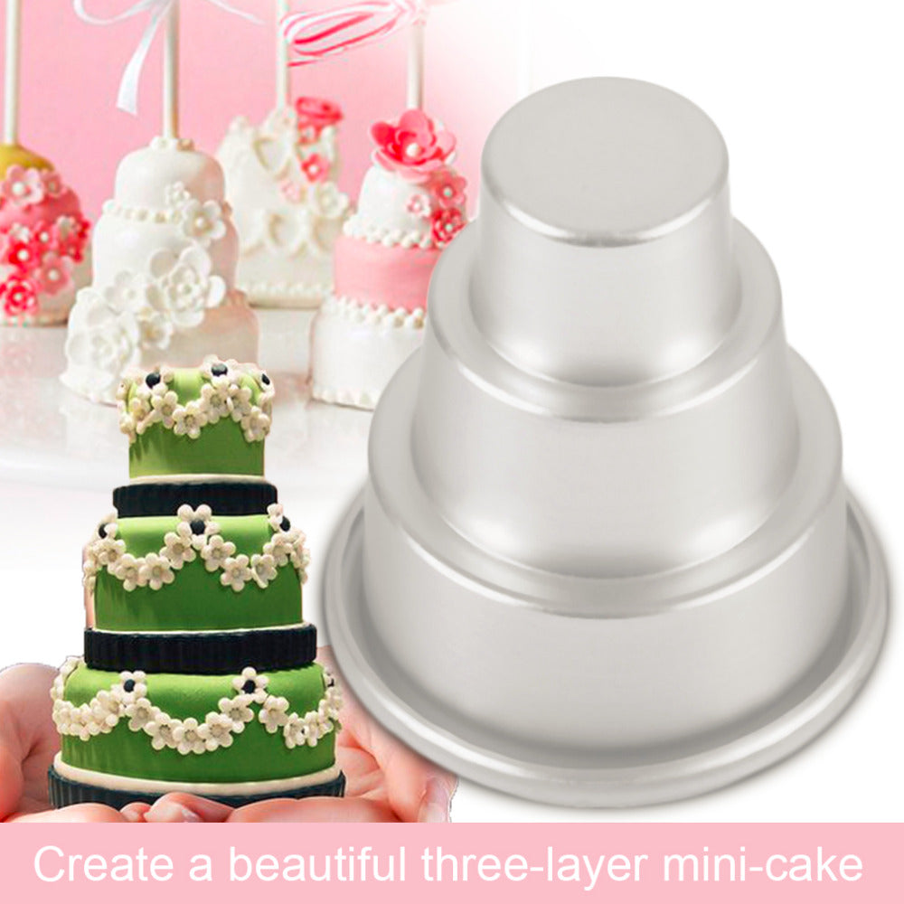 3-Tier Mini Cupcake Pudding Cake Mold - Set of 5 Pieces