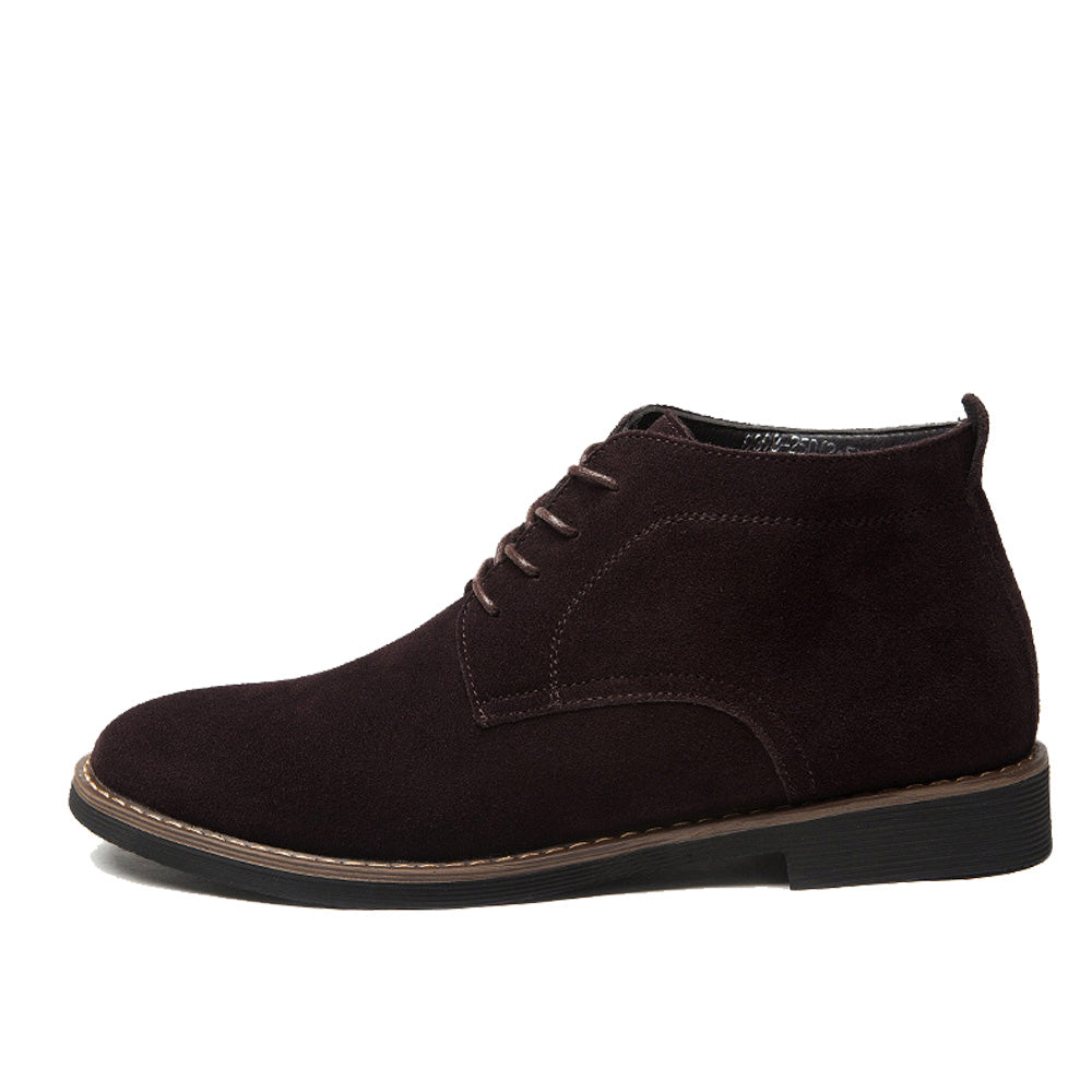 Suede Lace-up Ankle Boots for Men's Casual Wear