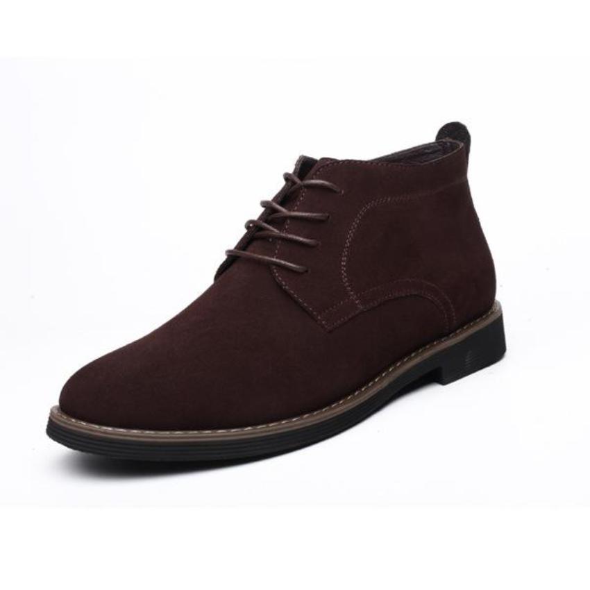 Suede Lace-up Ankle Boots for Men's Casual Wear