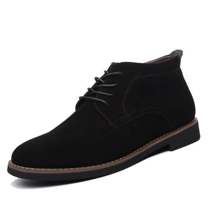 Suede Lace-up Ankle Boots for Men's Casual Wear