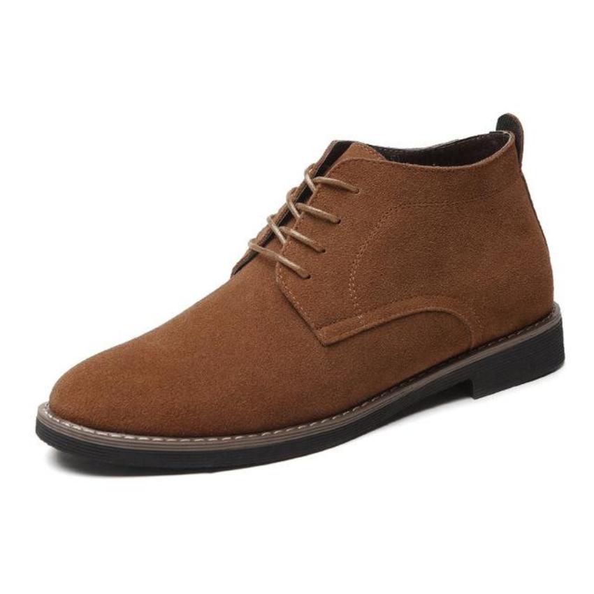 Suede Lace-up Ankle Boots for Men's Casual Wear