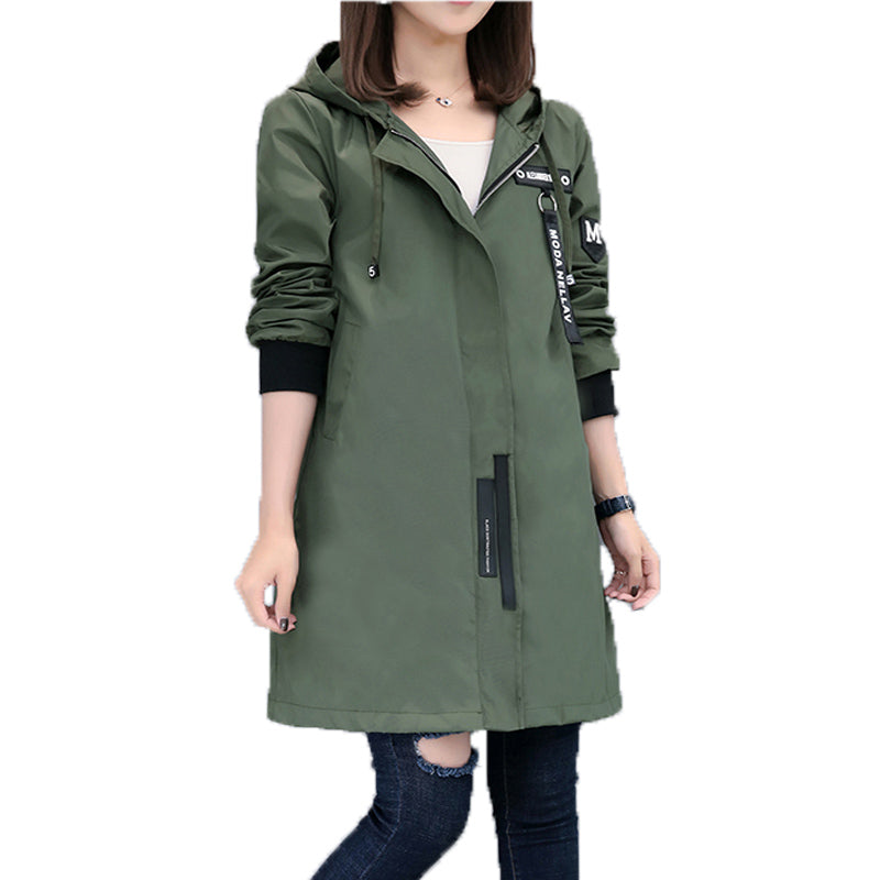 Casual Zip-Up Hooded Jacket for Women in Black