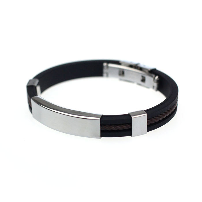 Casual Street Style Stainless Steel Bracelet for Men