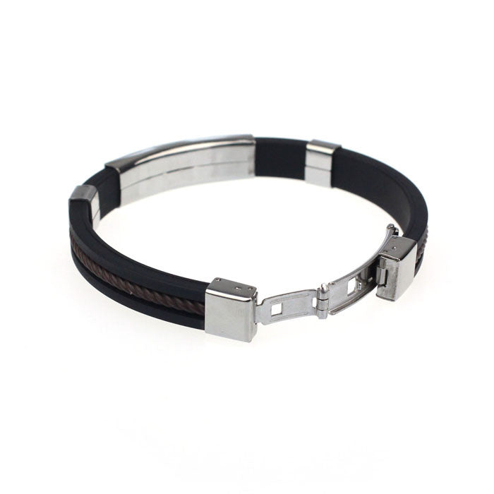 Casual Street Style Stainless Steel Bracelet for Men