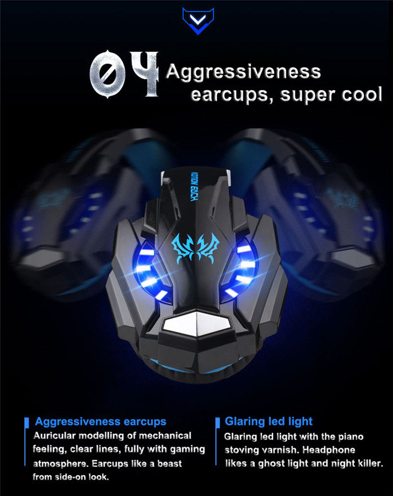 LED Gaming Headset with Microphone for Ninja Warriors - Model G9300