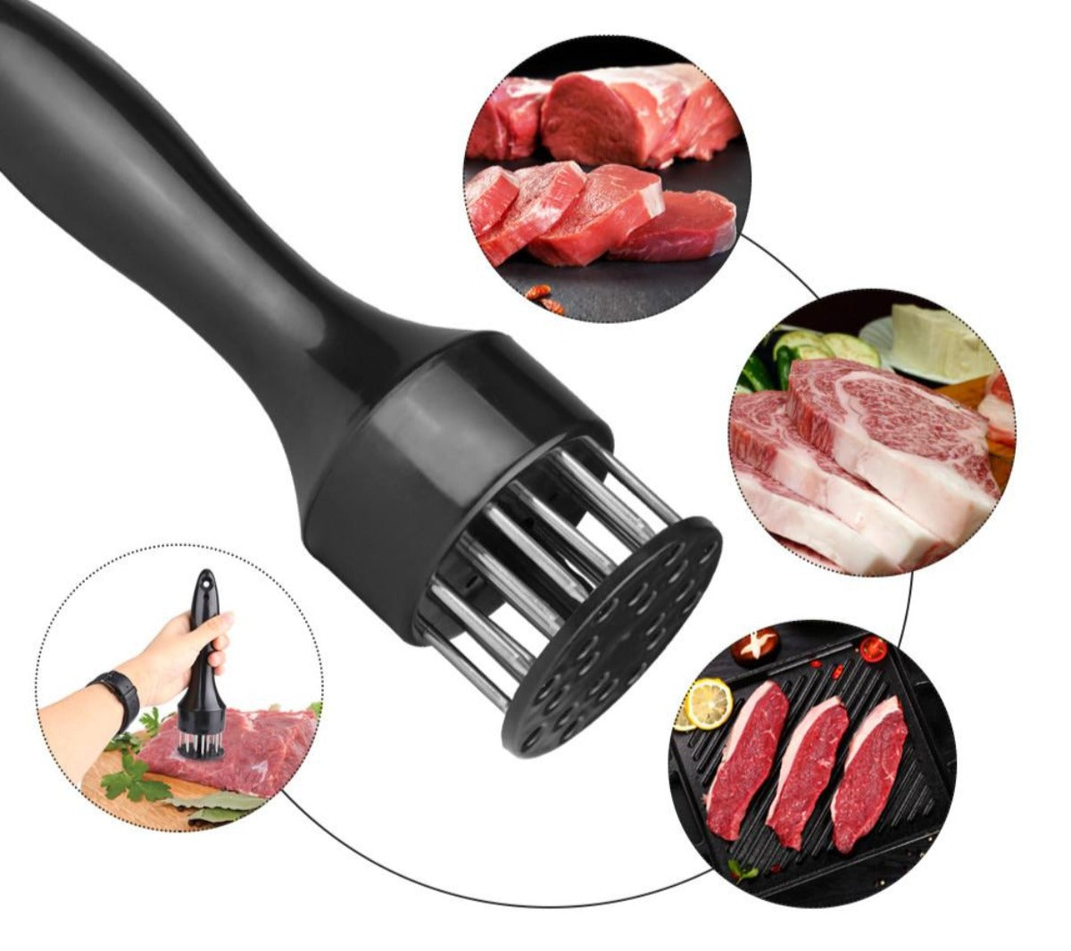 2-Piece Set of Meat Tenderizers with Stainless Steel Needles