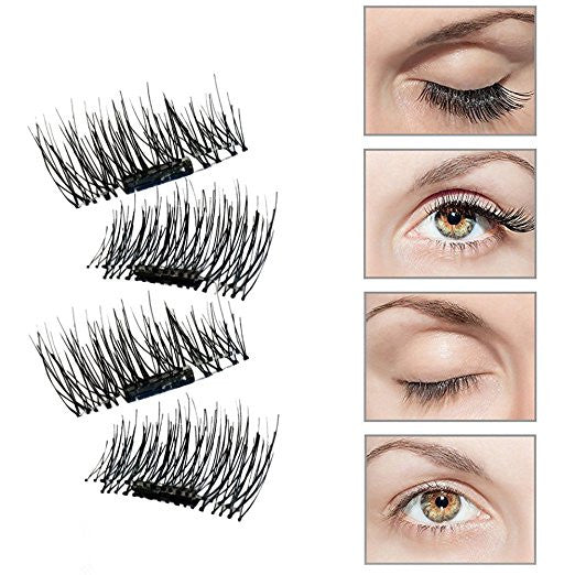 Two Sets of Magnetic False Eyelashes for Repeated Use in 3D Look