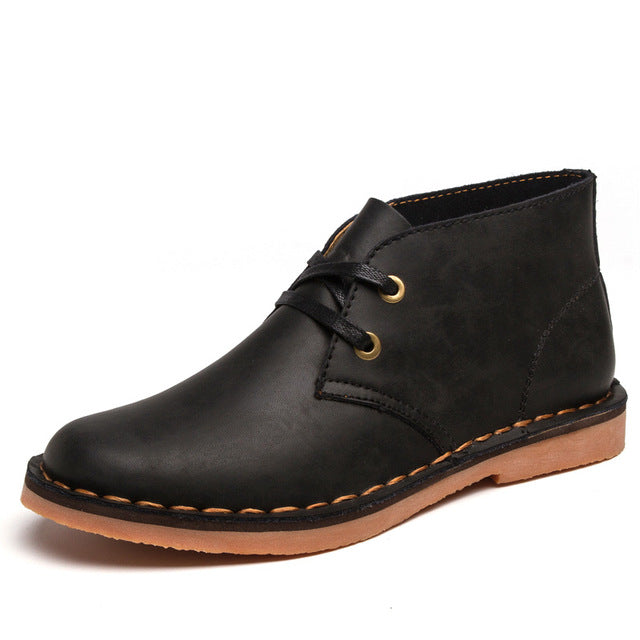 Casual Leather Ankle Boots for Men
