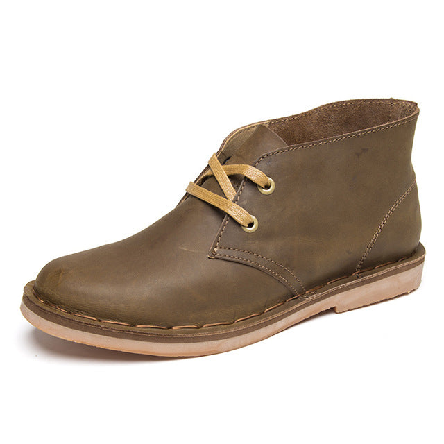 Casual Leather Ankle Boots for Men