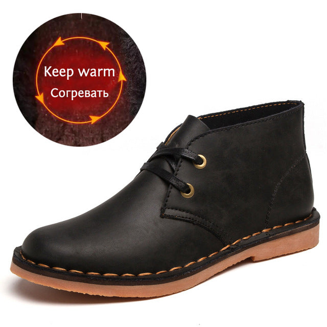 Casual Leather Ankle Boots for Men