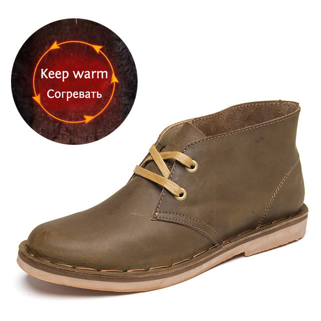 Casual Leather Ankle Boots for Men