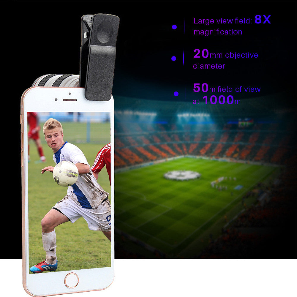 High-Definition Smartphone Lens with 8X Optical Zoom and Universal Clip