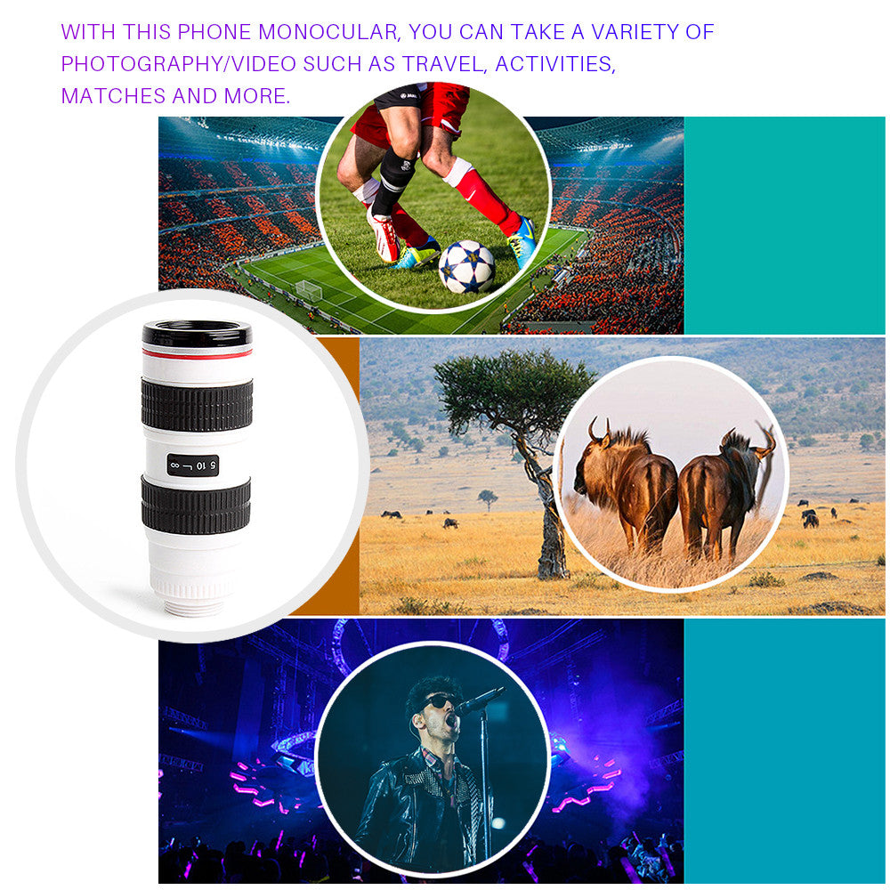 High-Definition Smartphone Lens with 8X Optical Zoom and Universal Clip