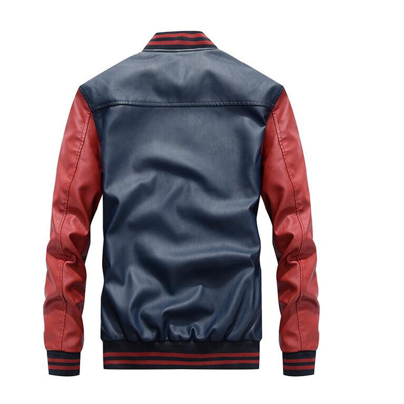 Men's Synthetic Leather Baseball Jacket