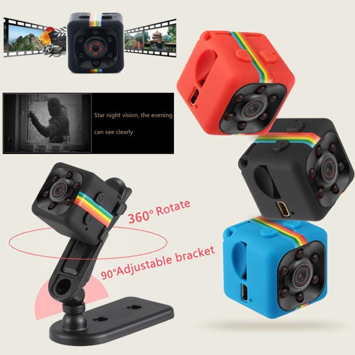 Portable Mini Camera with 1080P Night Vision Capability