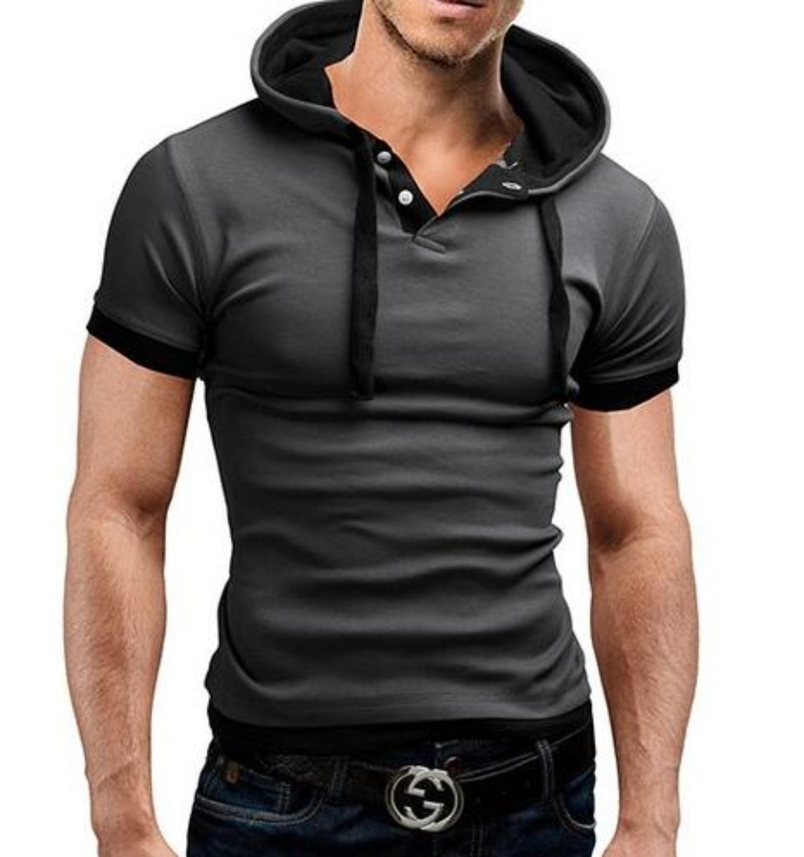 Short Sleeve Hooded Tee for Men
