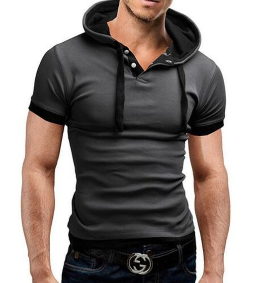 Short Sleeve Hooded Tee for Men