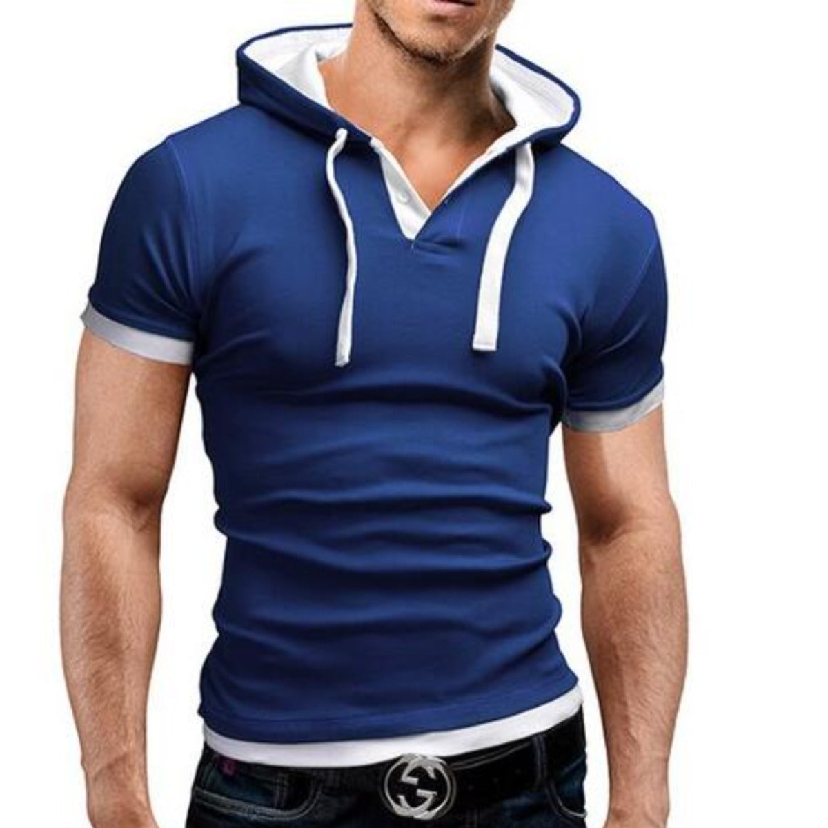 Short Sleeve Hooded Tee for Men