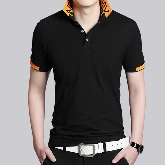 Two-Toned Men's Short Sleeve Polo Shirt