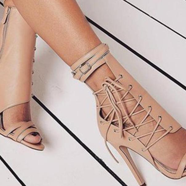 High Heel Sandals with Laces