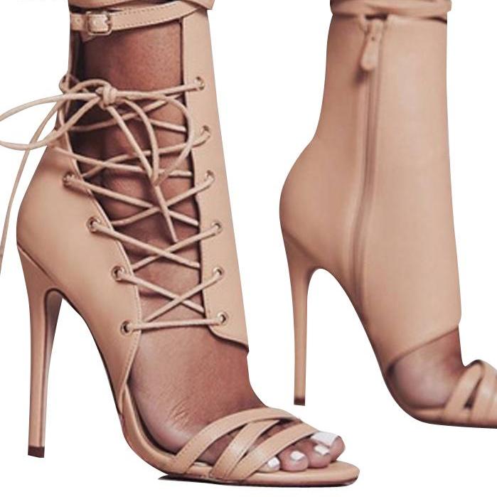 High Heel Sandals with Laces
