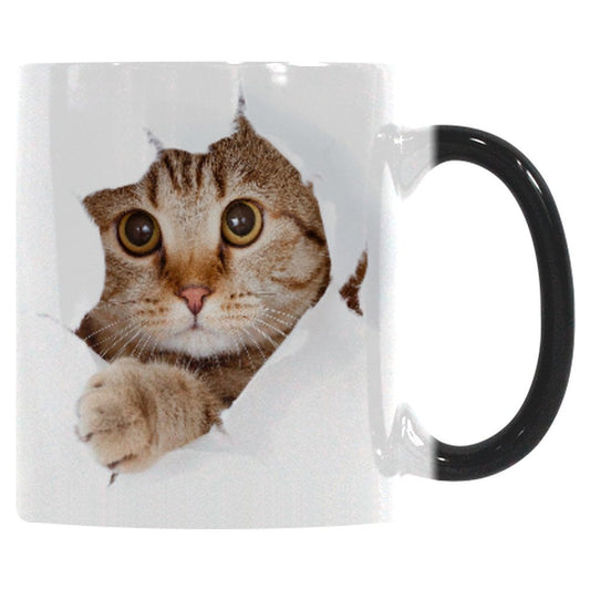 Colorful Ceramic Coffee Mug with Charming Cat Design