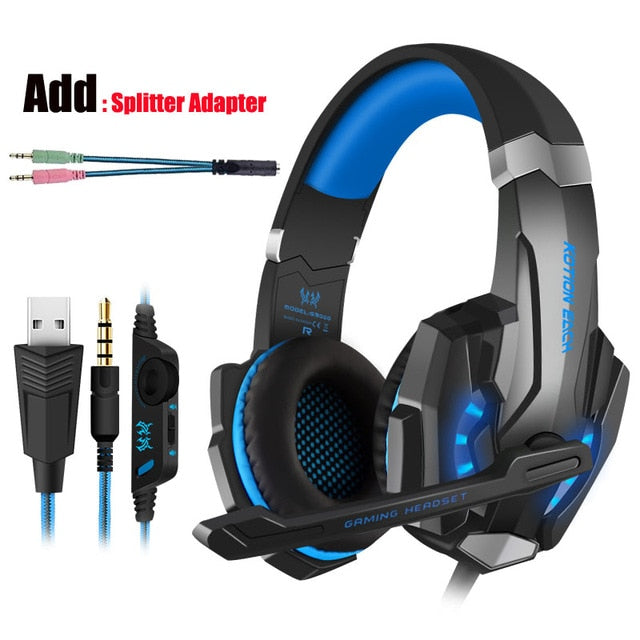 LED Gaming Headset with Microphone for Ninja Warriors - Model G9300
