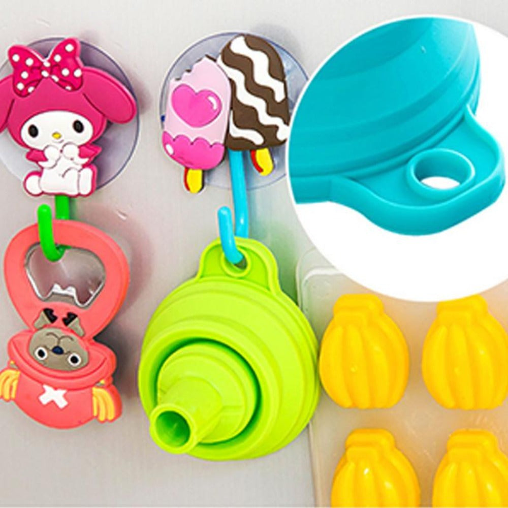 3 inch Wide Foldable Silicone Funnel Set with 9 Pieces