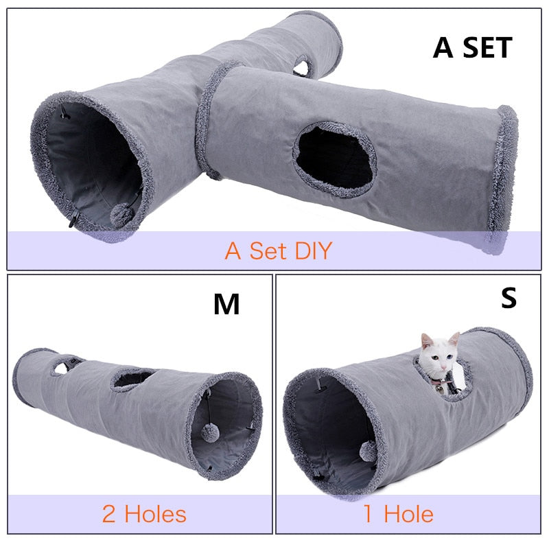 Collapsible Animal Activity Tunnel Kit with Detachable Toy