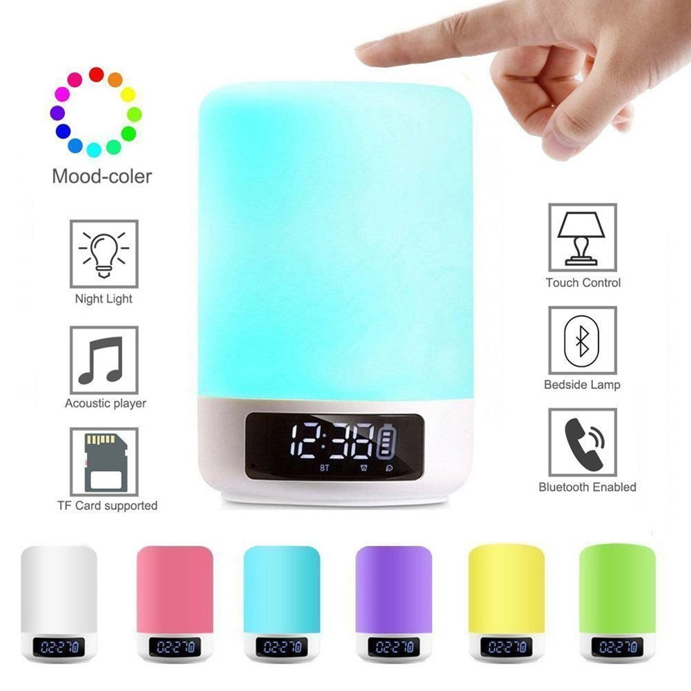 Enhanced Wireless Bluetooth Speaker with Touch-Activated Colorful LED and Powerful Bass