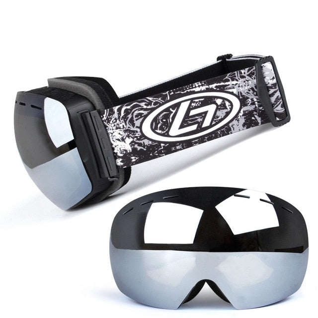 Dual-layered Ski Goggles with UV 400 Shield and Anti-Fog Technology